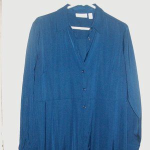 Susan Graver Navy button down shirt